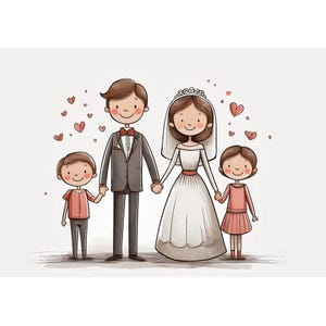 Postkarte / Hochzeit / Kinder / verschiedene Sprüche /