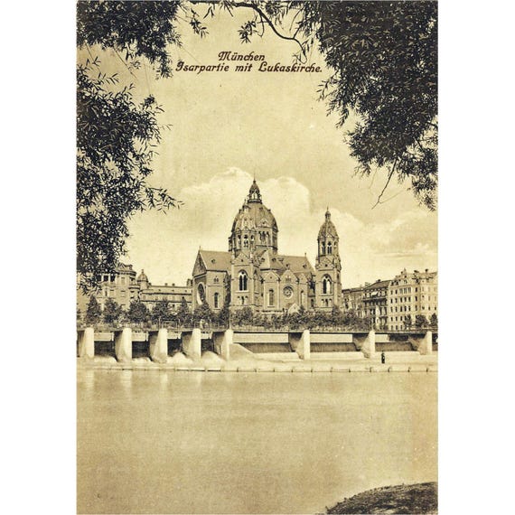 Retro postcard / Munich / St. Luke's Church