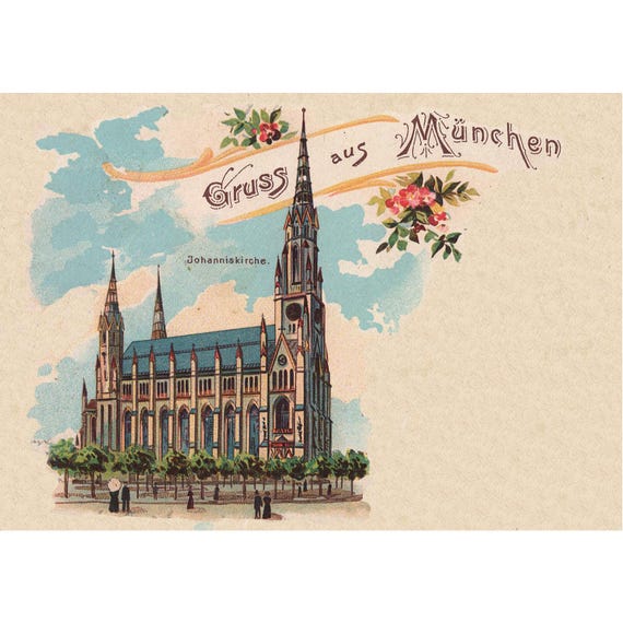 Retro postcard / Munich / St. John's Church / around 1901