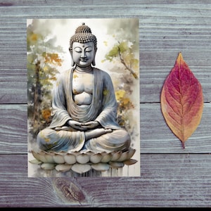 Postkarte. Buddha (5) / Nachdenkliche Buddha-Postkarte / Eine Reise zur inneren Ruhe
