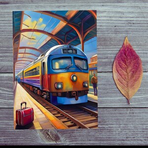 Carte postale / Bon voyage / En train / Train en gare / Bon voyage