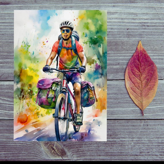 Postcard / Have a nice trip / By bike / Unique postcards for bicycle trips /