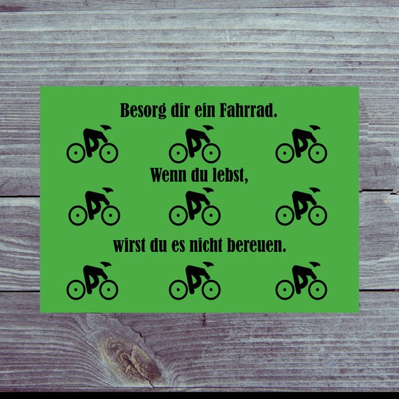 Postcard / Get a bike and live free