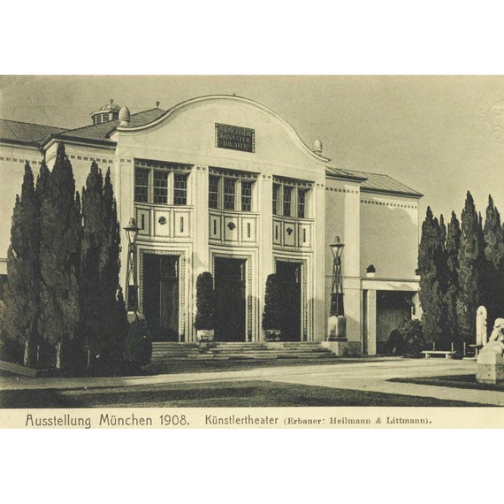Retro postcard / Munich / Exhibition 1908 / Artists' Theater