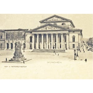 Cartolina retrò / Monaco di Baviera / Corte e teatro nazionale
