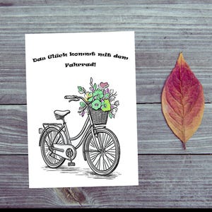 Carte postale / Vélo / Le bonheur vient à vélo
