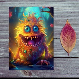 Postkarte / Lustiges Monster / Lustige Monster Postkarte für jeden Anlass