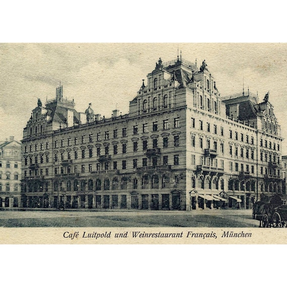 Retro postcard / Munich / Cafe Luitpold / Wine restaurant Francais