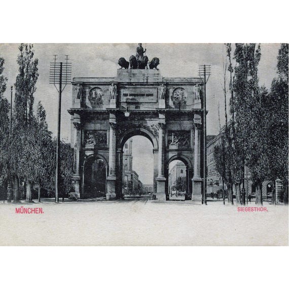 Retro postcard / Munich / Siegestor