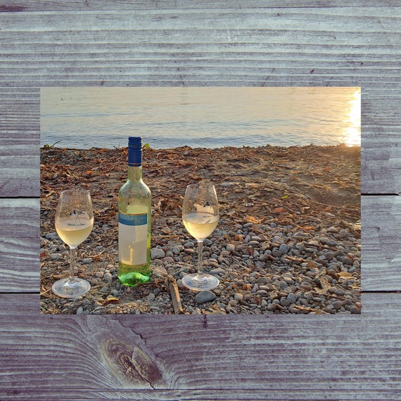 Postcard / Unique postcard Enjoy wine moments on the beach