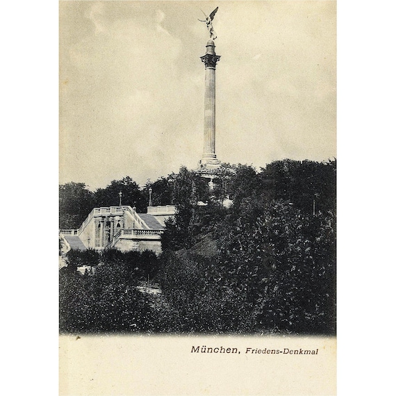 Retro postcard / Munich / Peace Monument