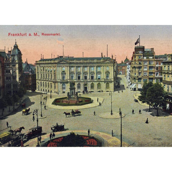 Postcard. Frankfurt am Main Rossmarkt around 1915