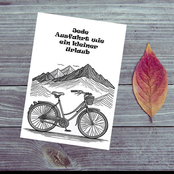 Postcard. Bicycle Every ride is like a little vacation