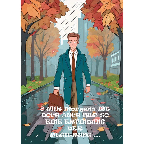 Postcard. Funny saying for getting up early