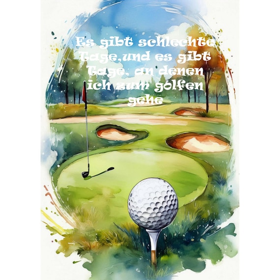 Postcard. Funny saying bad day golf