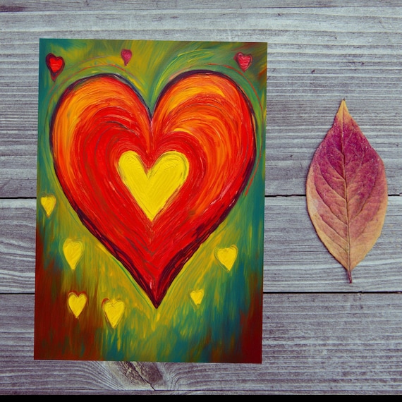Postcard / Heart / Loving postcard with heart motif