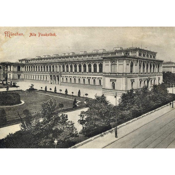 Retro postcard / Munich / Alte Pinakothek view