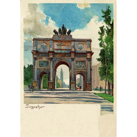 Retro postcard / Munich / Siegestor / around 1900
