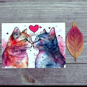 Postkarte. Liebe Liebevolle Katzenpostkarte – Ein Stück Herz mit jeder Sendung