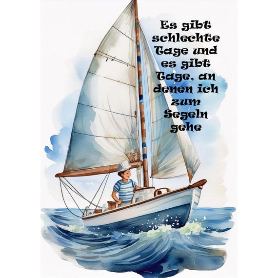 Postcard. Funny saying bad day sailing