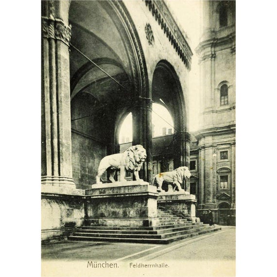 Retro postcard / Munich / Feldherrnhalle