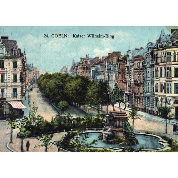 Postcard. Cologne Kaiser Wilhelm Ring around 1914