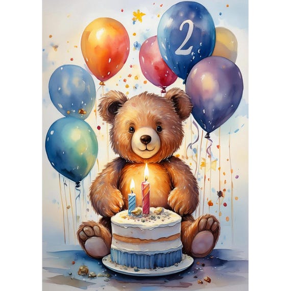 Postcard Card for the 2nd Birthday