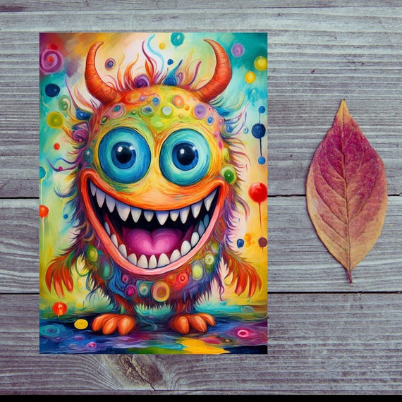 Postcard / Funny Monster / Funny Monster Postcard for every occasion