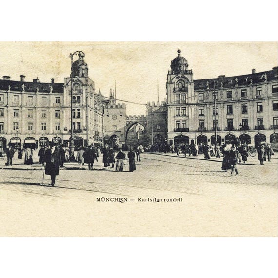 Retro postcard / Munich / Karlstorrondell / around 1903