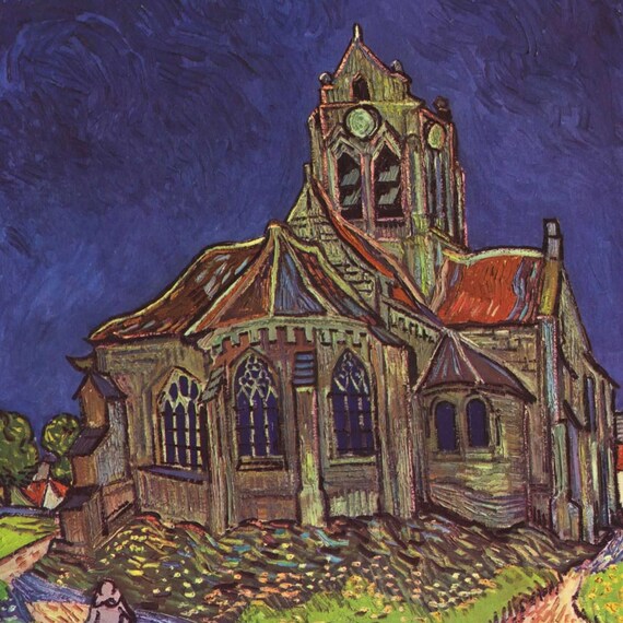 Postcard / Masterpieces / Vincent van Gogh / Church of Auvers-sur-Oise