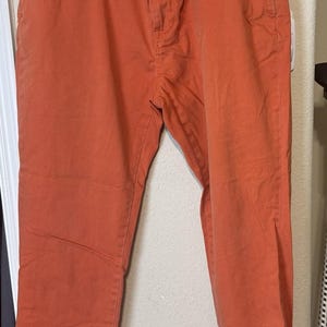 Polo Ralph Lauren Orange chino Pants Mens 38x32 Flat Front Straight Leg Vtg 90s
