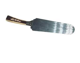 VTG Regent Sheffield Stainless Butterscotch Cake Pie Knife Server Leaf England