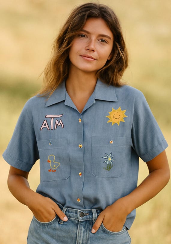 Vintage 70s Big Mac Chambray Work Shirt Texas A&M Embroidered