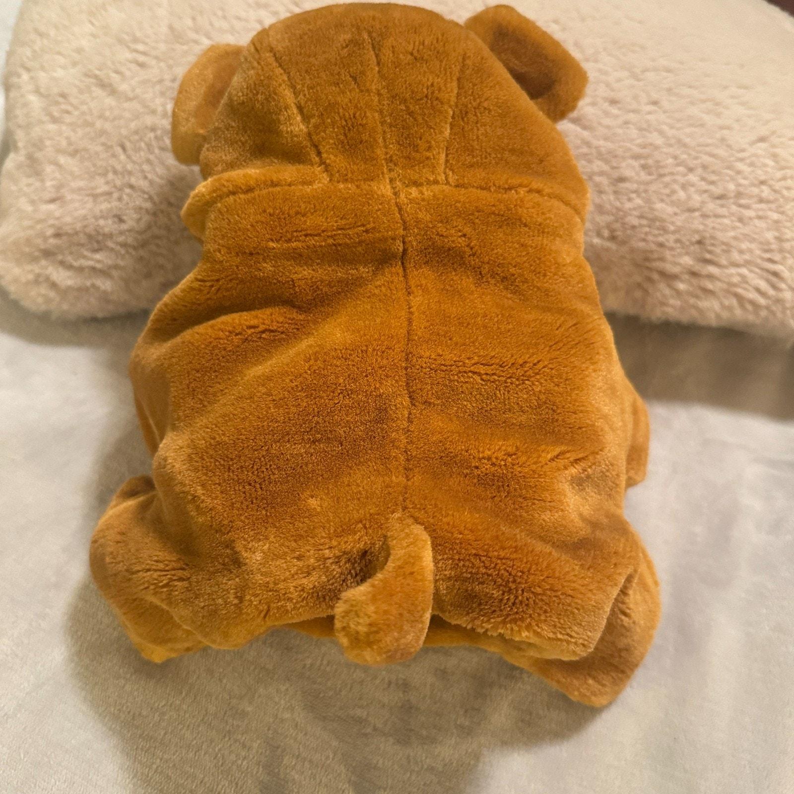 Vintage Shar Pei Dog Hand Puppet Reversible Wrinkles Inside 
