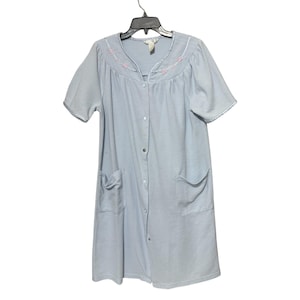 cotton house dress snap front Casual Nights Women's Snap Front Lightweight House Dress with Pockets | Short Sleeve Duster Housecoat for Lounging | Floral Peach