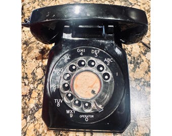 Stromberg-Carlson Vintage Rotary Dial Desk Phone Black Untested Retro MCM
