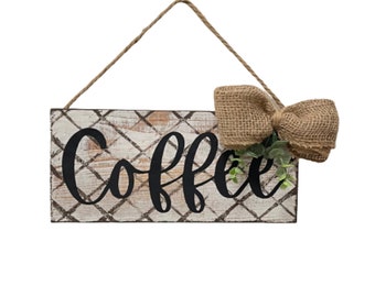 Coffee Sign, Country Coffee Sign, 5.5 x 12 inches, Coffee Bar Sign, Hanging Coffee Sign, Distressed Coffee Sign, Wall Decor