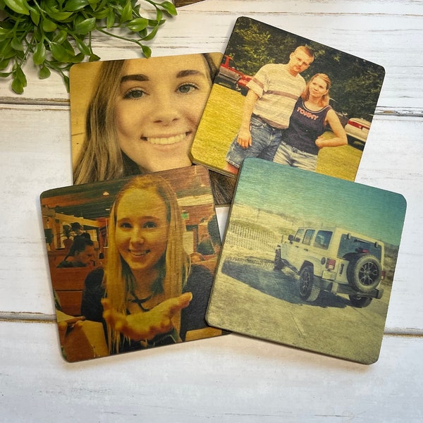 Custom Wood Photo Coasters, Old Photo Keepsake, Keepsake Gift, Memorabilia Gift, Gift for Grandparent, Wood Coasters, Personalized Coasters