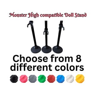 Adjustable Doll Stand Compatible with Monster High & Ever After High – Multiple Colors - Quantity Options Available