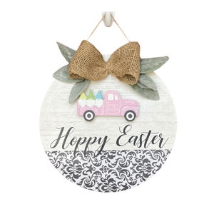Hoppy Easter Door Sign, Easter Sign, Happy Easter, Gnome, Easter Gnome, Easter Decor image 2