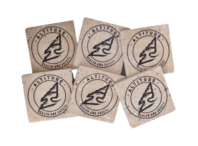 Your Logo on Natural Stone Coasters Logo Coasters Business Etsy