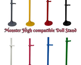 Adjustable Doll Stand Lot of 3, 5, or 10 - 3d Printed - Multiple Colors
