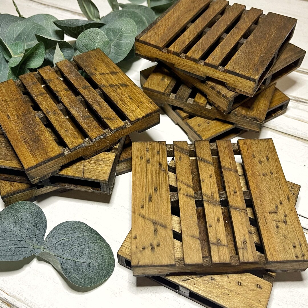 Pallet Coasters, Distressed Pallets, Used Pallets, Dark Wood Pallet Coaster Etsy