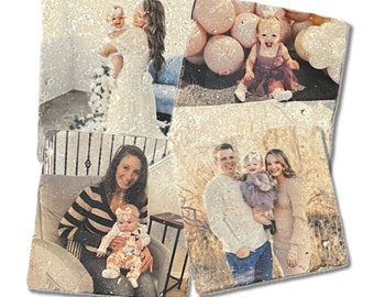 Picture Coasters, Premium Natural Stone Coasters, Photo Coasters, Anniversary Gift, Wedding Gift, Engagement Gift, Fathers Day, Mothers Day