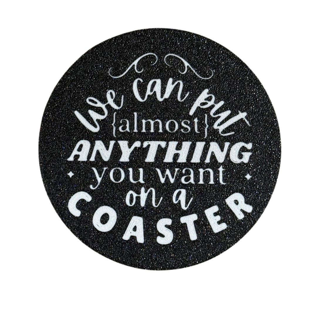 Text Tea Coaster Custom Text Coasters With Stand – Personalized 3D Printed Set - Etsy