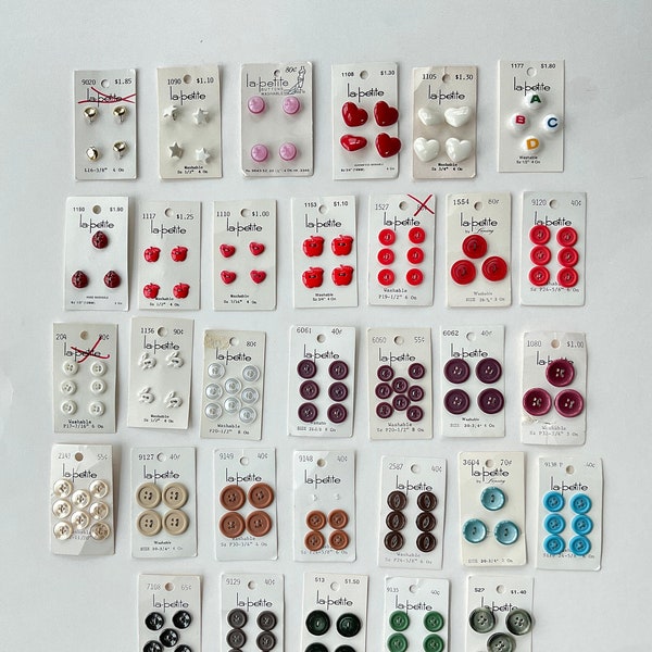 Boutons La Petite - Styles et tailles assortis