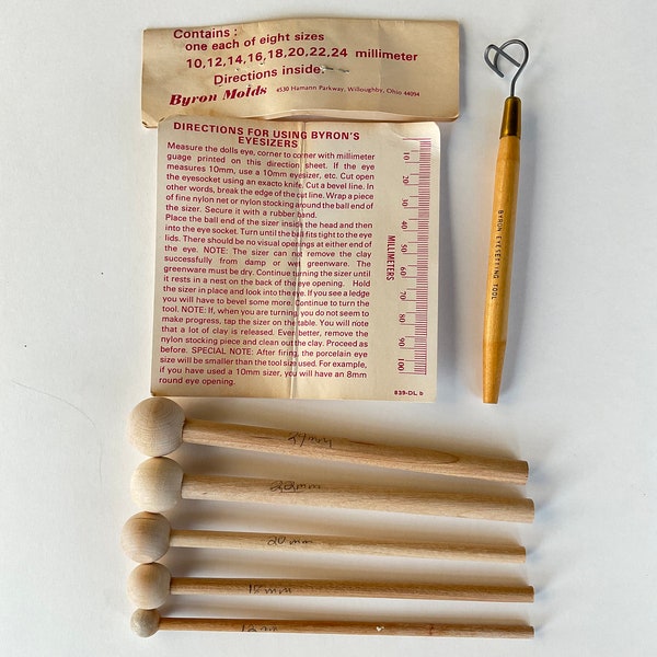 Vintage Byron Doll Eye Sizers & Eye Setting Tool