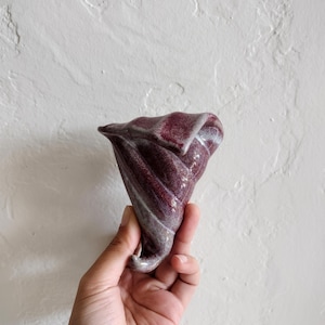 Studio pottery red wall hanging shell