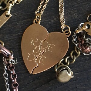 Shared Heart necklaces for Besties