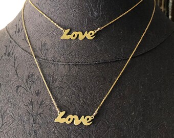 Script Love Necklace